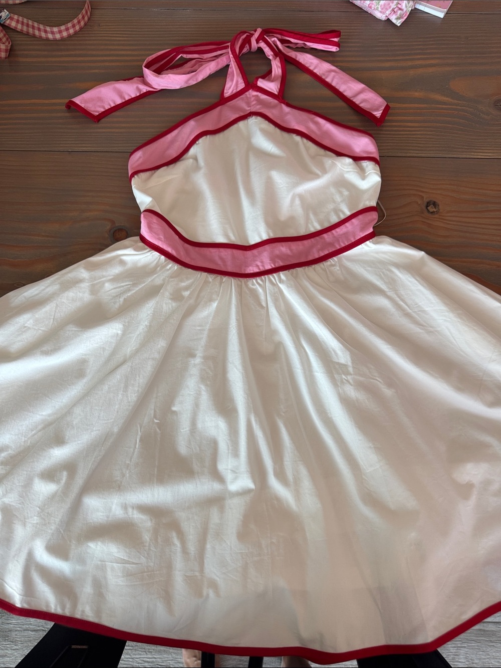 White/Pink/Red Halter Dress How Very Loved